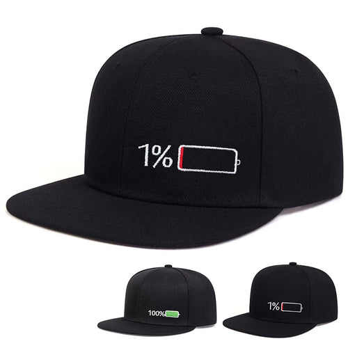 Unisex Battery Embroidery Hip-hop Hats Snapback Caps Baseball Caps Sunscreen Hat