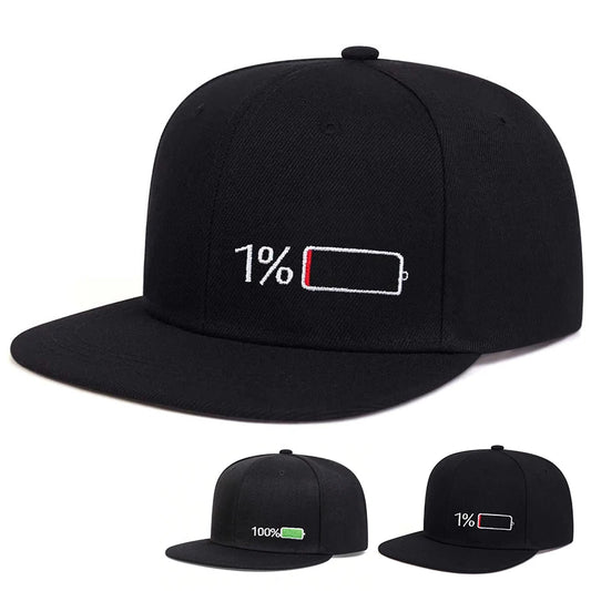 Unisex Battery Embroidery Hip-hop Hats Snapback Caps Baseball Caps Sunscreen Hat