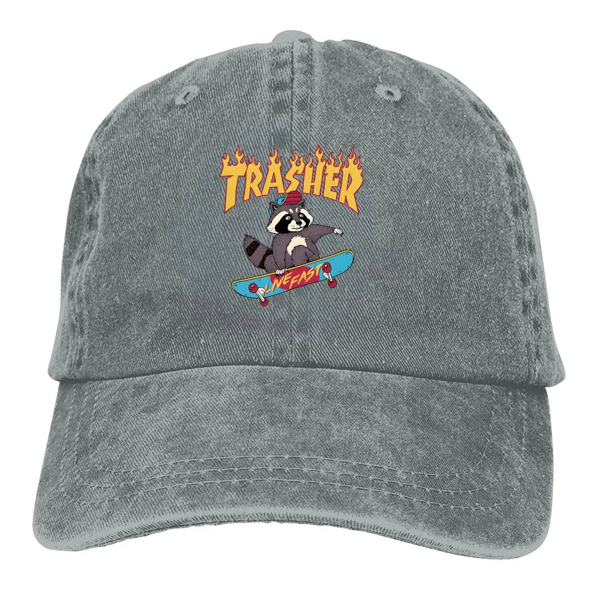 Trasher! Baseball Cap Snapback Raccoon Lover Caps