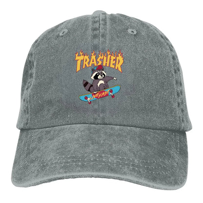 Trasher! Baseball Cap Snapback Raccoon Lover Caps