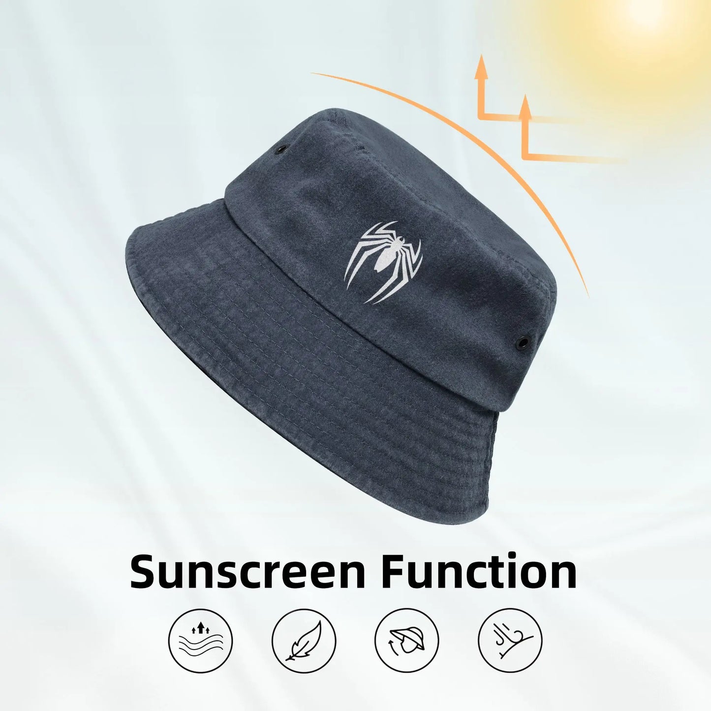 Spider Hot Summer Headwear Lightweight Bucket Hats