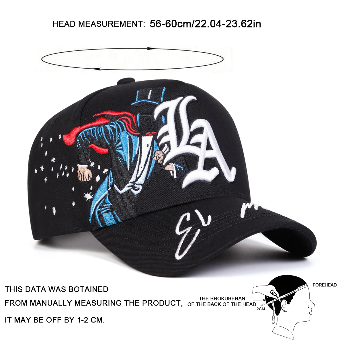 Gothic LA Magician Embroidery Baseball Caps