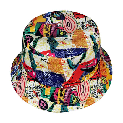 Street Graffiti Fisherman Hat, Reversible Sun Hat, Foldable Fashion Bucket Hat