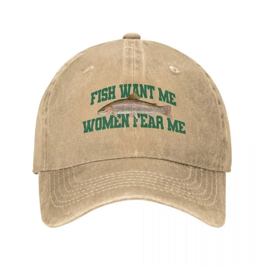Fish Want Me Women Fear Me Meme Baseball Caps Classic