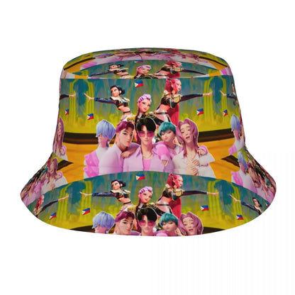 Travel Headwear Huntrix Girl Merchandise Bucket Hat Fashion Woman Sun Hat KPop Demon Hunters Panama Hat