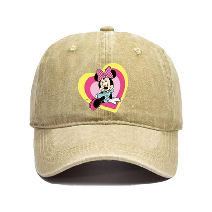 Retro Washed Mickey Mouse Print Baseball Cap