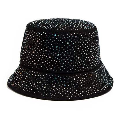 Summer Women Bucket Hat Fashion Colorful Rhinestones Cap For Ladies