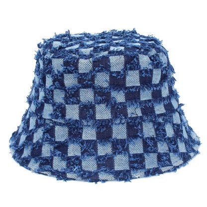 Spring Summer Strawberry Embroidery Denim Jeans Bucket Hat For Men Women
