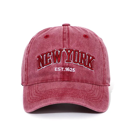 New York Washed Cotton Baseball Cap Hats For Women Men