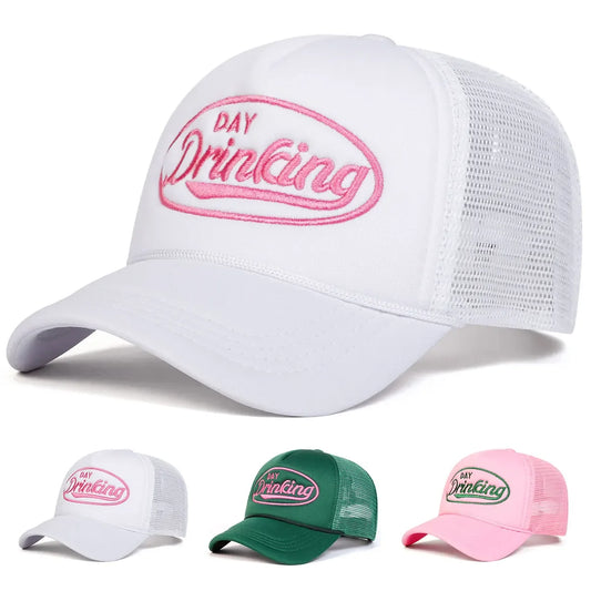 Unisex DAY DRINKING Letter Embroidery Baseball Caps