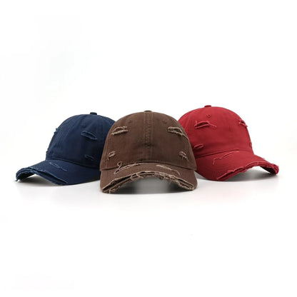 New Washable Hole Baseball Cap For Men Women Hat Solid Sunscreen Baseball Hats