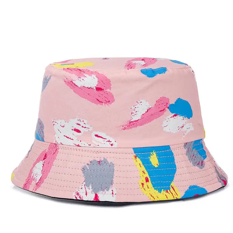 Unisex Bucket Cap Fruit Printing Hats Summer Double-sided Wear Man Women
