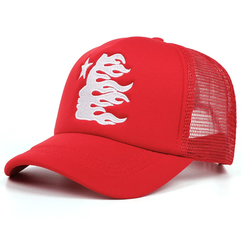 Summer Flame Star Embroidery Baseball Hat