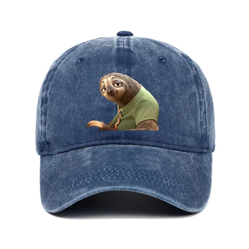Disney Zootopia Cartoon Anime Retro Print Baseball Cap Judy Nick Sun Hat