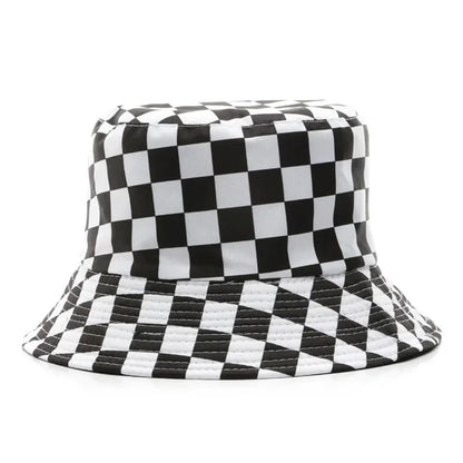 Double Sided Plaid Bucket Hats for Women and Men Fashion Personality