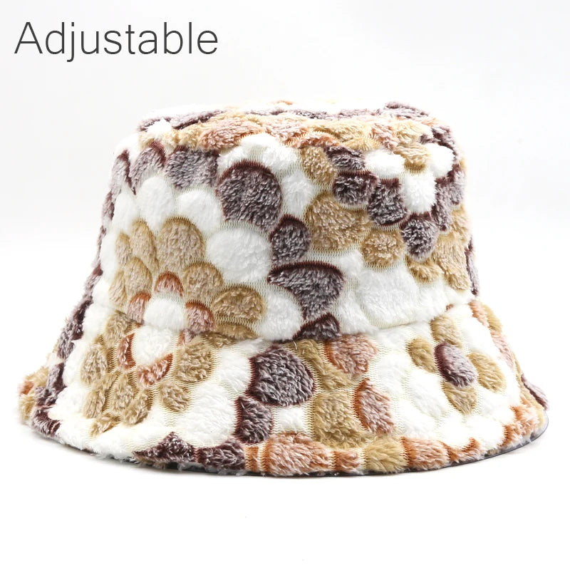 Autumn Winter Warm Hat Men Women Thick Plush Bucket Hat