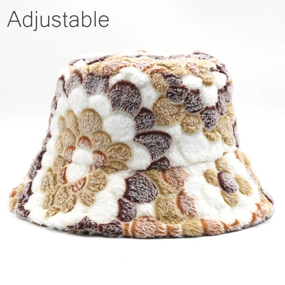 Autumn Winter Warm Hat Men Women Thick Plush Bucket Hat