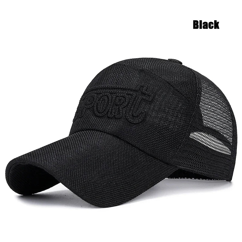 New Fashion Outdoor Sport Baseball Cap Linen Mesh Fabric Embroidery