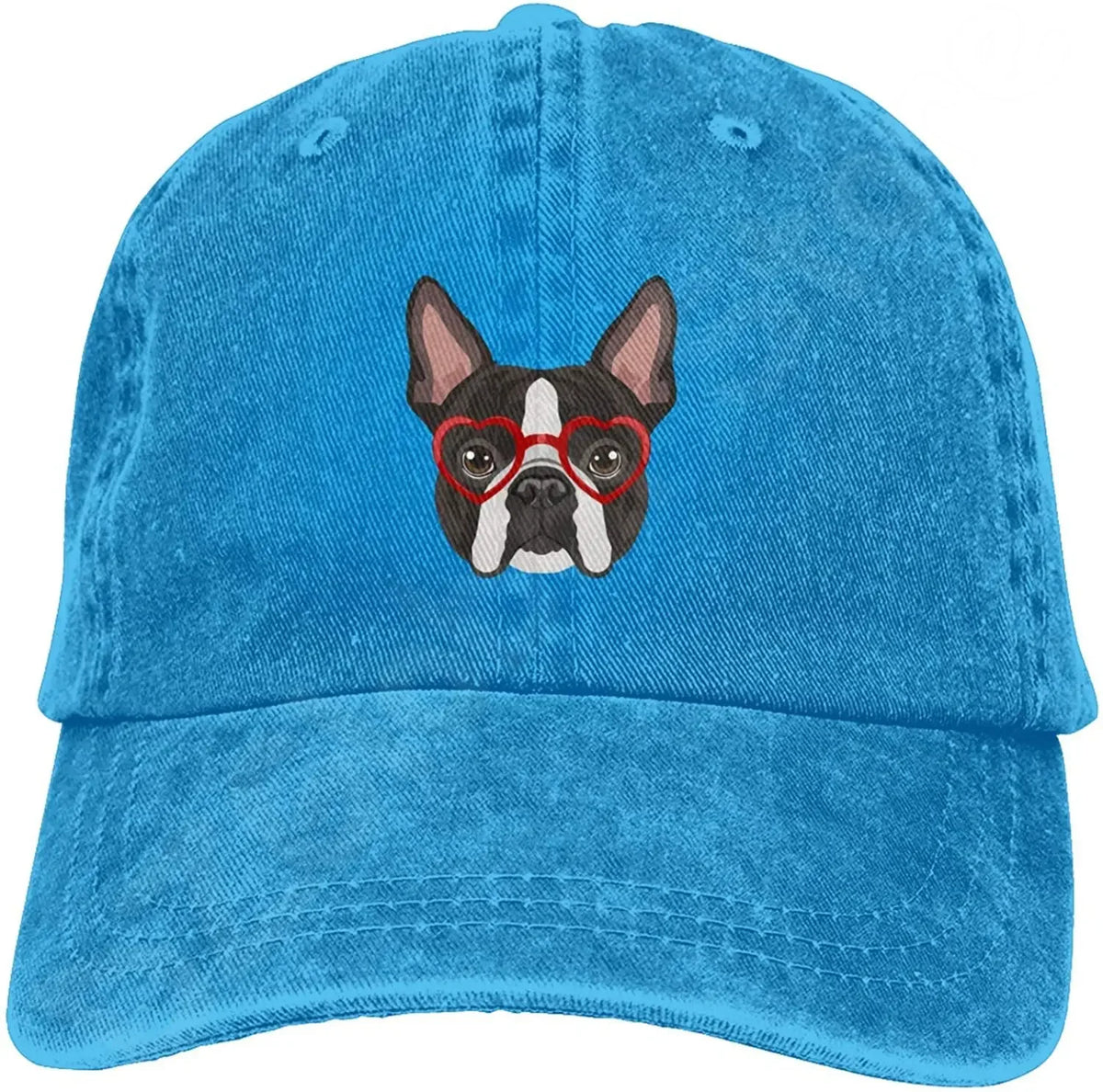 Boston Terrier Washed Baseball Cap