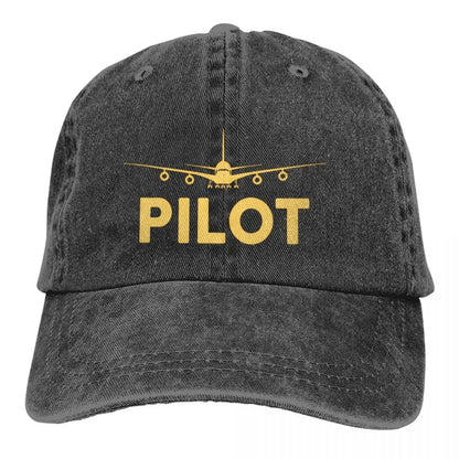 Washed Men's Baseball Cap Born To Fly Pilot