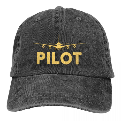Washed Men's Baseball Cap Born To Fly Pilot