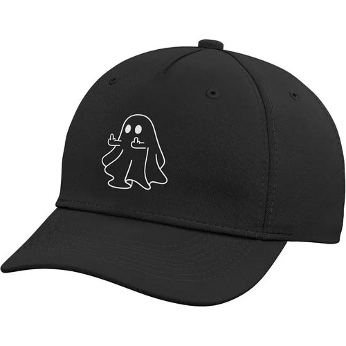 Ghost Middle Finger Funny Sarcastic Halloween Lover Adjustable Baseball Hat