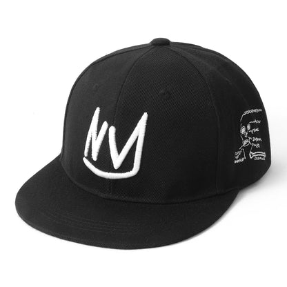 New Style Embroidered YM Small Mountain Hardtop Flat Brim Snapback Cap