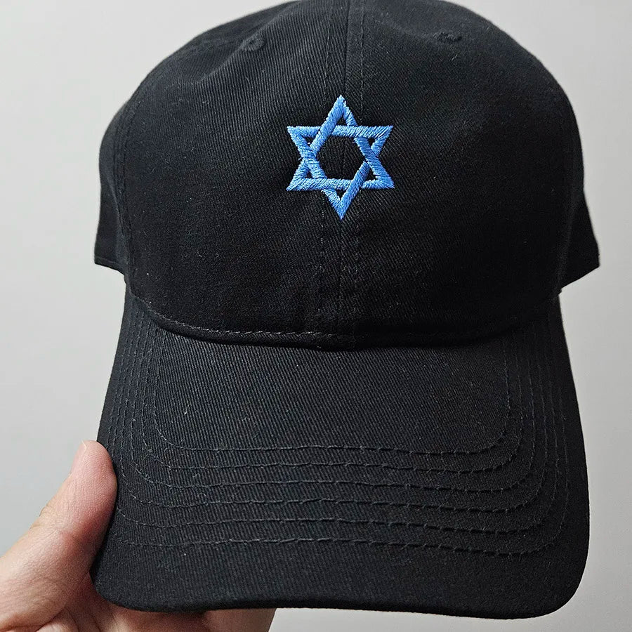Adjustable Embroidered Blue Star of David Israel Baseball Cap