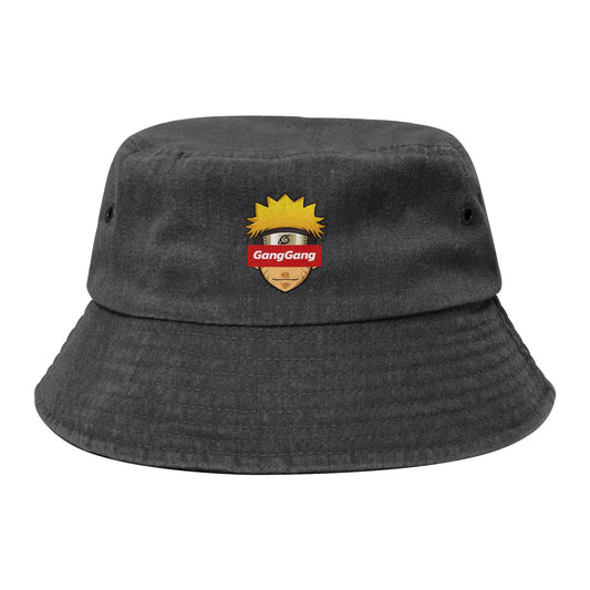 Summer Beach Hatwear Gang Gang Naruto Washed Denim Bucket Hat