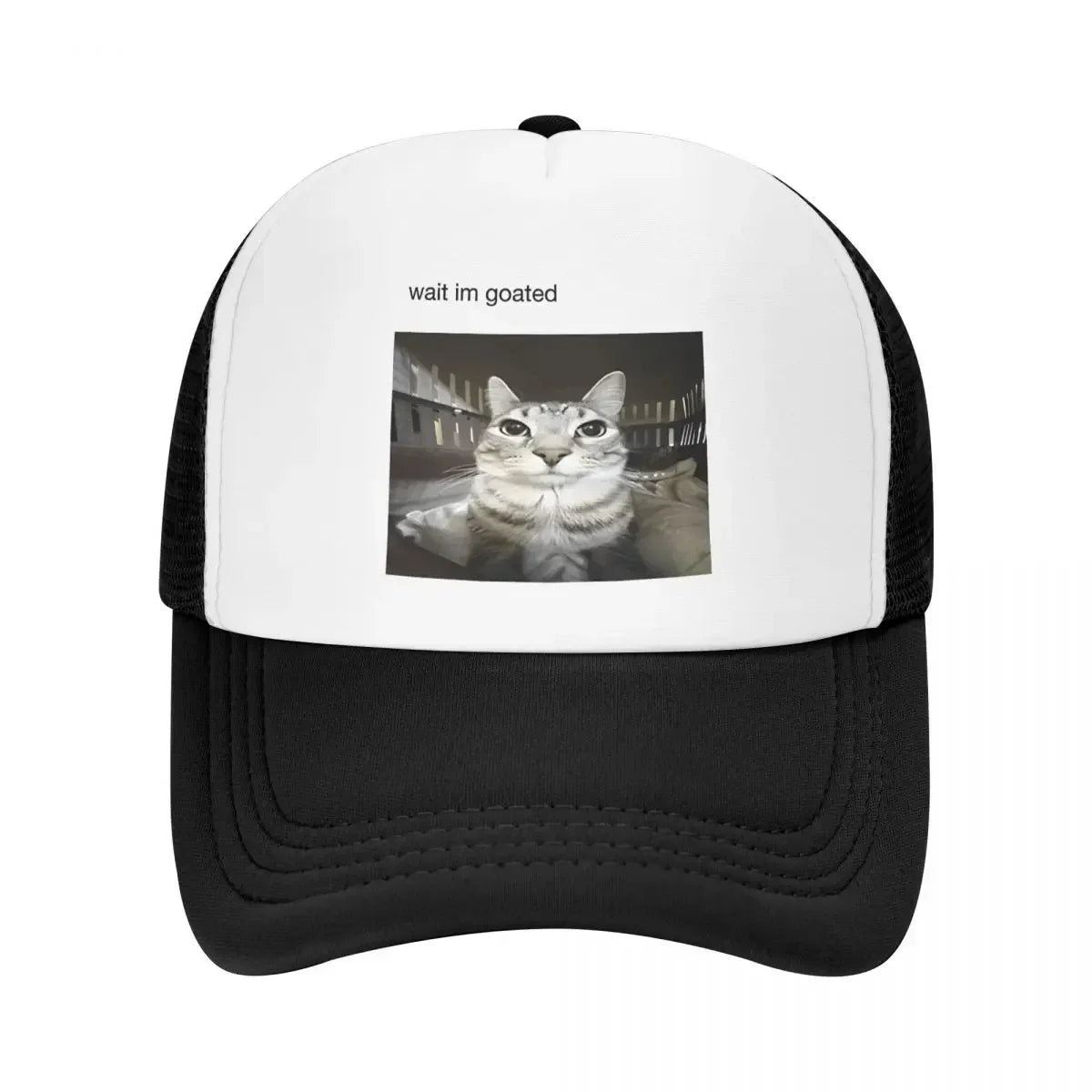 Wait I'm Goated Cat Mesh Baseball Cap