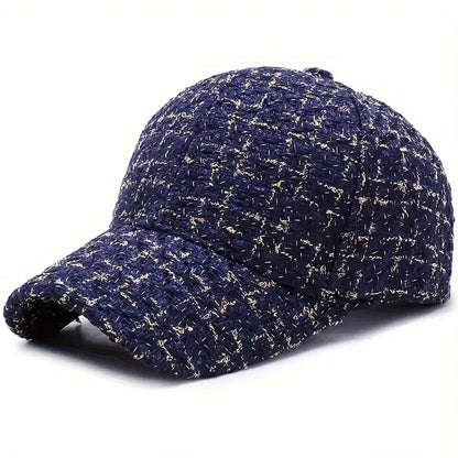 Vibrant Golden Plaid Baseball Cap