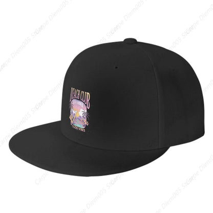Beach Club Flat Edge Snapback Cap Couple Hiphop Street Style