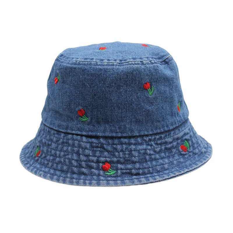 New Summer Washed Denim Bucket Hats
