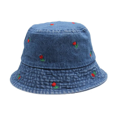 New Summer Washed Denim Bucket Hats