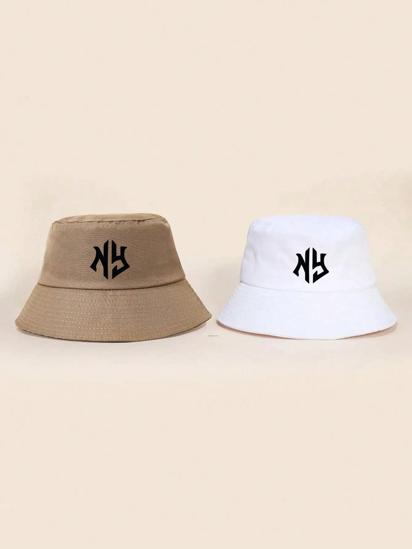 NY Letter Patterned Bucket Hats
