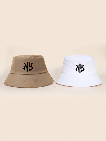 NY Letter Patterned Bucket Hats