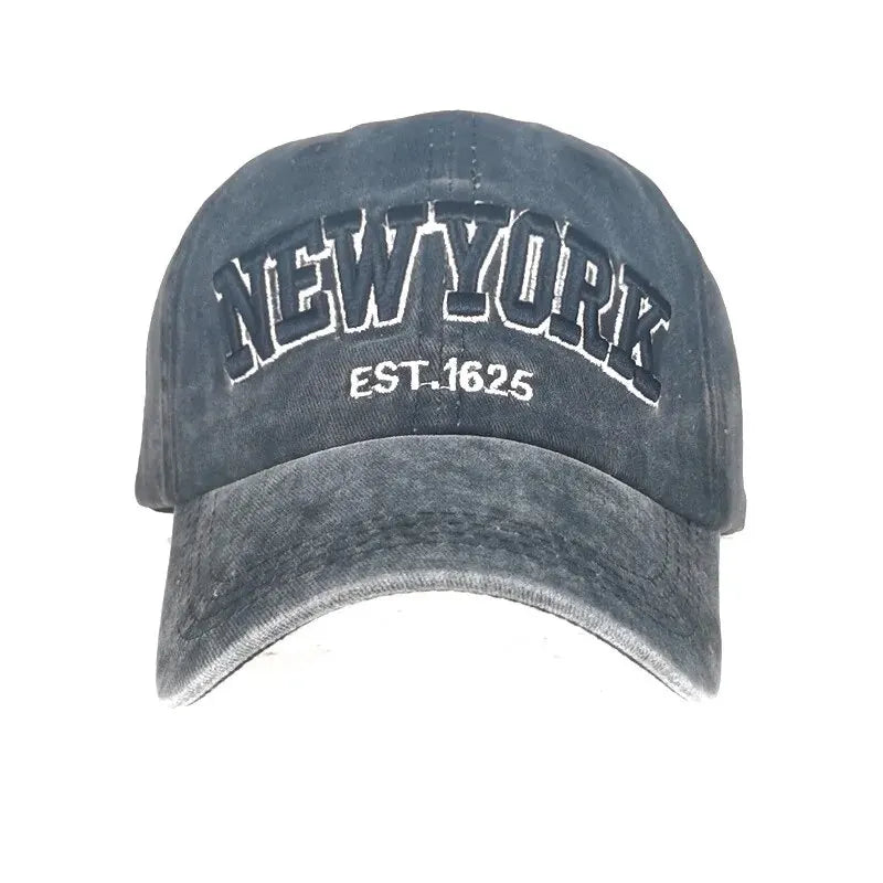 Spring And Autumn Washed Cloth Baseball Cap Embroidered Letters New York