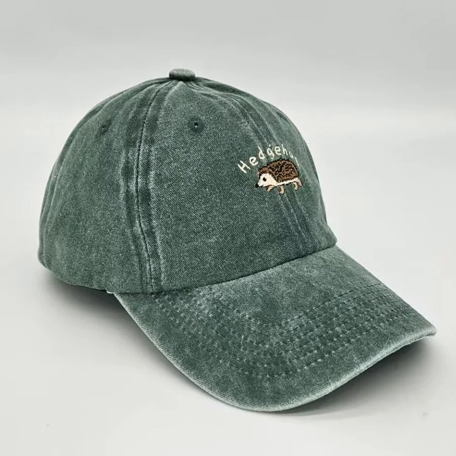 Embroidered Mini Hedgehog Vintage Baseball Caps For Men Women