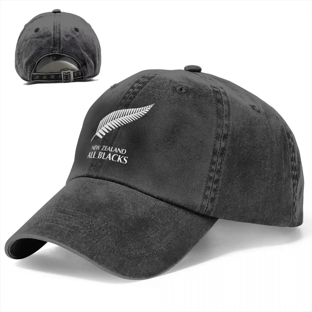 New Zealand All Blacks Unisex Baseball Cap Rugby Worldcup Sports Distressed Denim