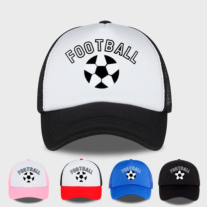 “FOOTBALL” Football-Print Sponge Mesh Cap Baseball Cap
