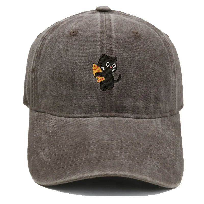 Pizza Cat Corduroy Baseball Cap