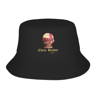 Fashion Bucket Hat Rapper Chris Brown Breezy Bowl XX Tour Bob Hat Girl Boy Cotton Fisherman Caps