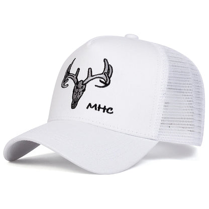 Unisex Antler Embroidery Baseball Net Caps