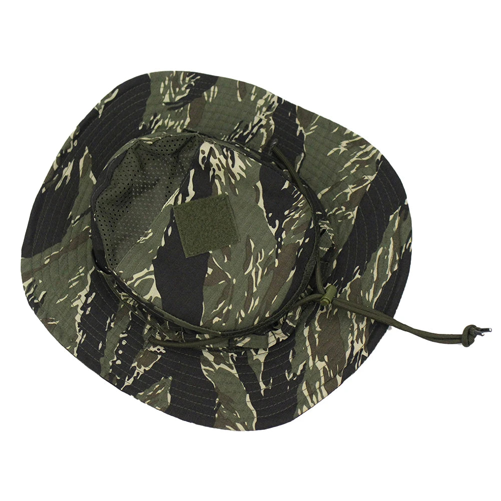 Camouflage Enthusiasts Square Pocket Camo Bonnie Cap US Bucket Benny Hats