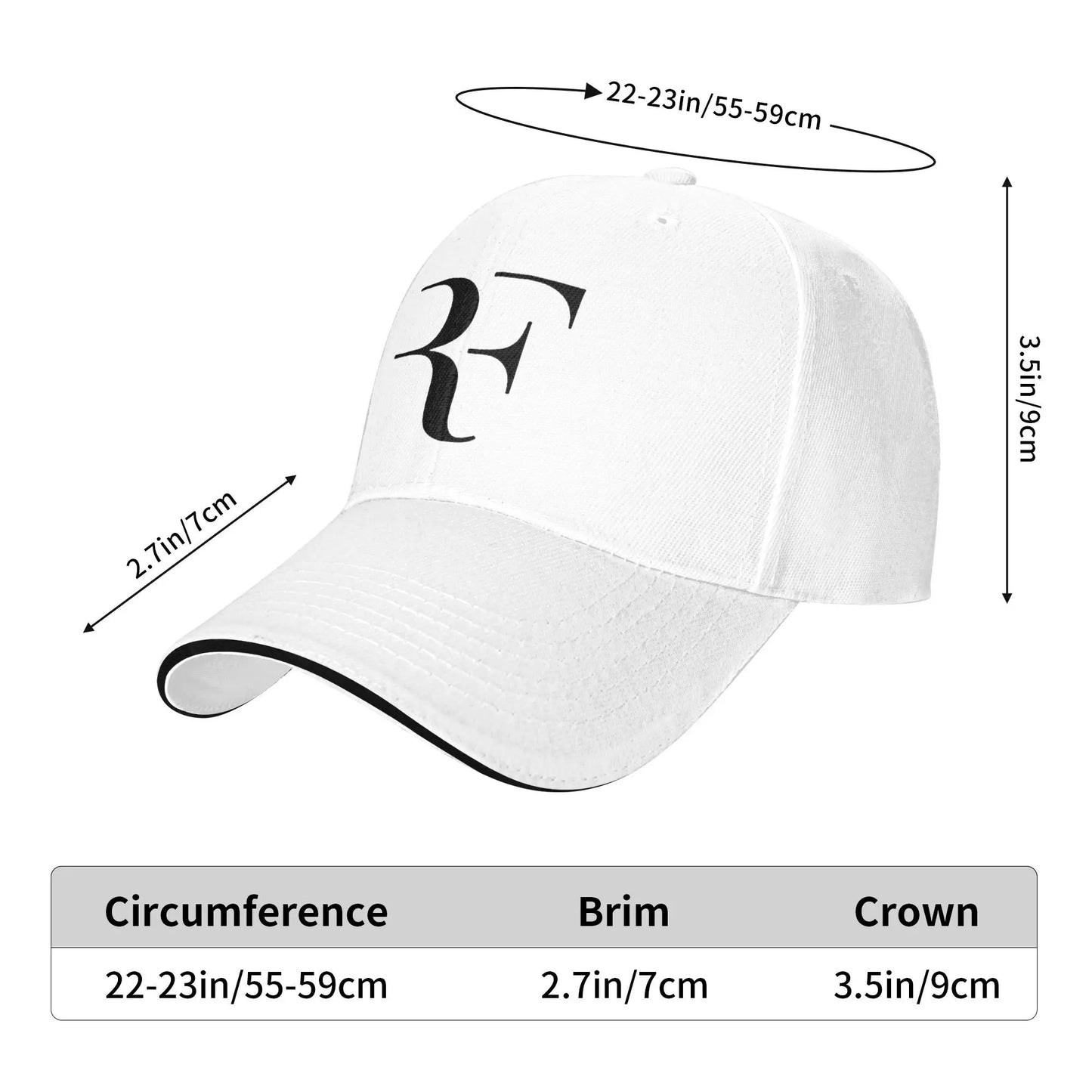 RF Roger Federer Patch Tennis  Unisex Baseball Caps
