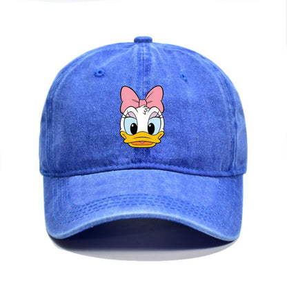 Unisex Vintage Washed Mickey Minnie Print Baseball Cap