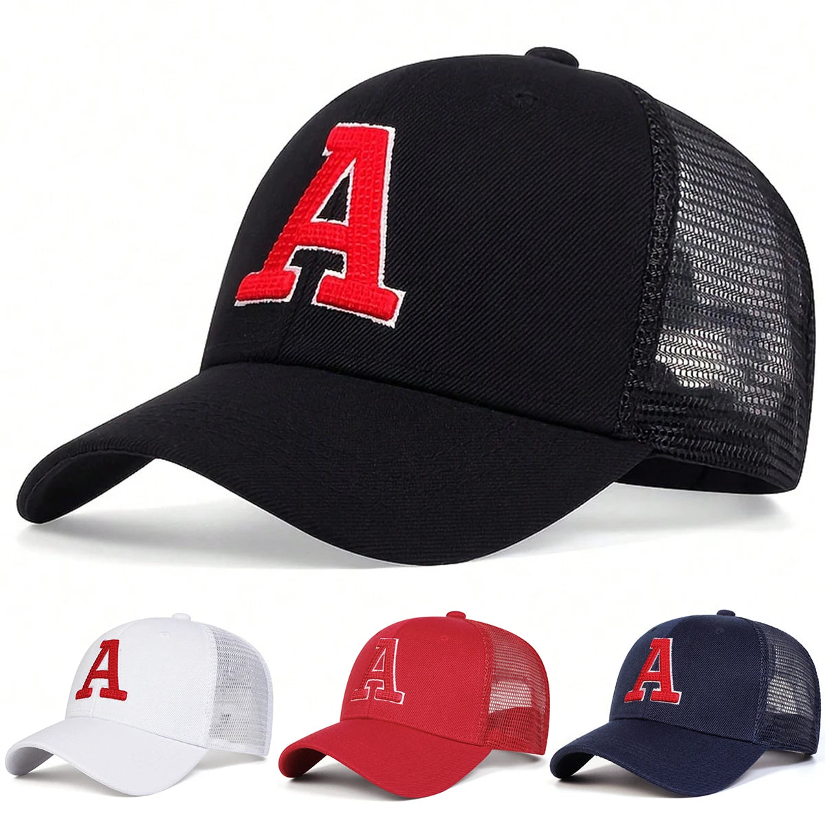 Unisex A Letter Embroidery Baseball Caps