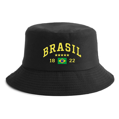 Unisex Brasil Flag Print Bucket Hat
