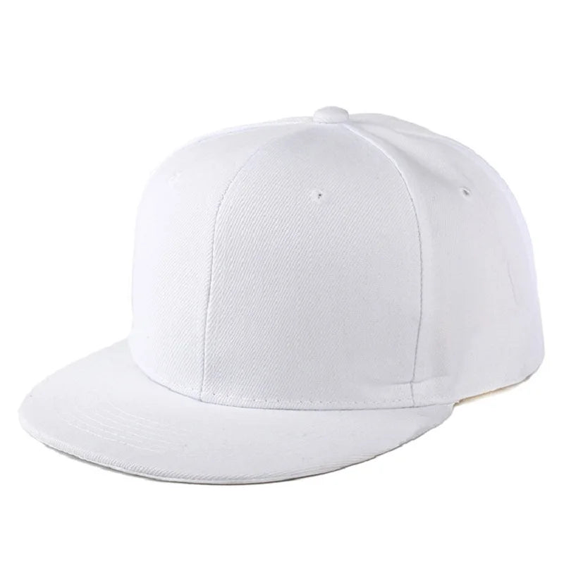 Fashion Solid Baseball Cap Flat Peak Hip Hop Hats Men Women Snapback Caps