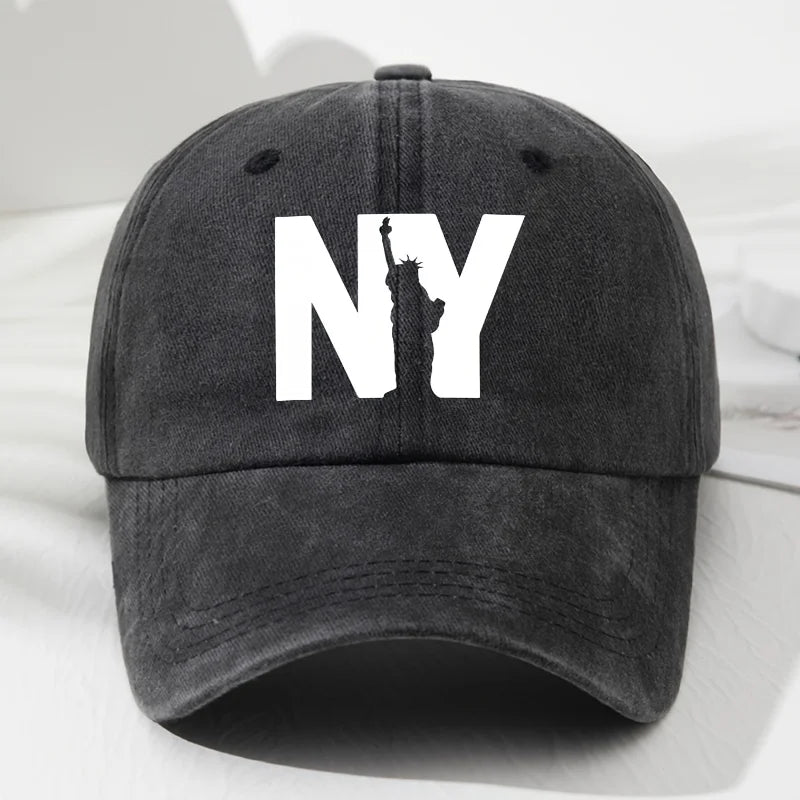 Unisex NY Goddess Print Soft Top Baseball Cap